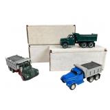 3 DeHanes 1/55 Scale Dump Trucks Set