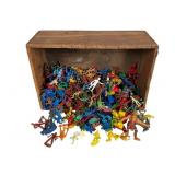 Marx & Other Plastic Figures in Wooden Crate