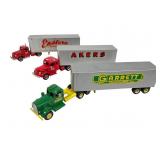 DeHanes 1:55 Scale Tractor Trailers, 3pcs