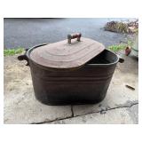 Antique Copper Wash Boiler with Lid
