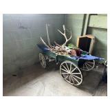 Vintage Four-Wheel Wooden Farm Wagon