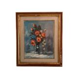 Framed Floral Painting by Inos
