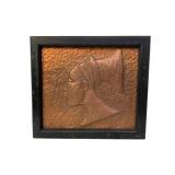 African Hammered Copper Relief Profile 19"