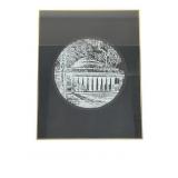 MIT Woodcut Style Illustration, Framed