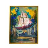 Abstract Acrylic Painting, Signed Framed