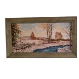 Three Country Scene Paintings, Various Media