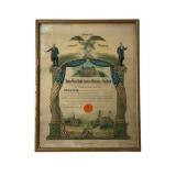 Framed 1924 Order of United American Mechanic