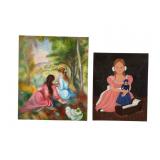 Three Portrait & Cottage Paintings