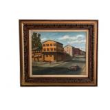 Joe C 1976 Oil Painting Street Scene