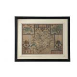 Framed Map of Rutland Shire with Oakham