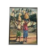Large M GAUNT Oil Painting of Water Bearers