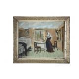 Framed Artwork by M. Gold Depicting Woman