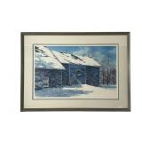 Richard Bollinger Signed Winter Barn Print