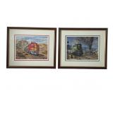 2 Tony FACHET Train Lithographs