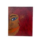 Oil Canvas Close-Up Portrait of Red-Haired&