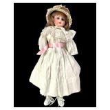 Antique Bisque Doll, 15" Fixed Eyes & Teeth