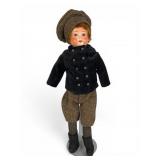 Heubach 11" #275 Bisque Boy Doll, Cloth Body