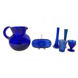 Cobalt Blue Glassware Assortment Including 9"
