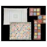 Quilted Blanket & Accessories Grouping