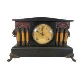 William Gilbert 3 Pillar Wood Mantel Clock