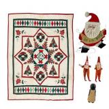Christmas Decor Grouping with Quilt & Ornamem