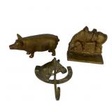 Brass Horse Head Hook, Cast Iron Horse Booken