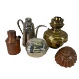 Metal Homeware Grouping with 8" Oil Lamp Base