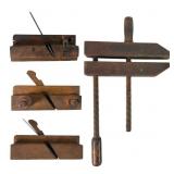 Single & Double Iron Molding Planes & Screw Clamp