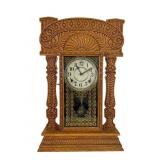 Ingraham Gingerbread Mantel Clock with Oak