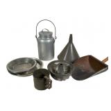 Metal Kitchenware Including 9" Milk