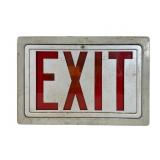 Metal Exit Sign with Red Lettering