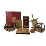 Home Decor Grouping with Baskets & Ephe
