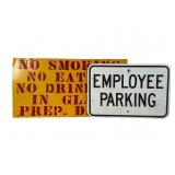 Two Metal Signs Including Employee Parking &