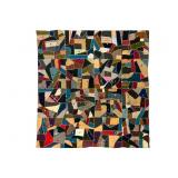 Handstitched Crazy Quilt, 67.5 x 67.5 Inches