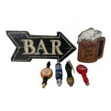 Bar Signs & Beer Tap Handles Assortment