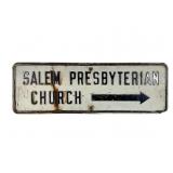 Salem Presbyterian Church Metal Sign 12 x 36"