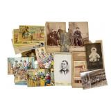 Vintage Postcards & Cabinet B&W