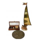 Nautical Style Decor Grouping with Ship & Med