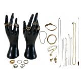 Jewelry Lot: Rings, Bracelets & Neck