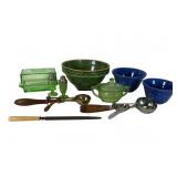Vintage Kitchenware Group with Uranium Glass