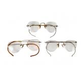 Three Pairs 12K Gold Filled Eyeglasses