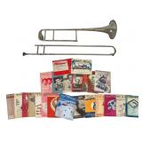 Marceau Trombone with Sheet Music & Stand