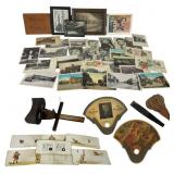Ephemera & Stereoscope Lot with Postcards & F