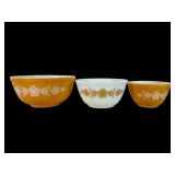 Pyrex Butterfly Gold Mixing Bowl Set