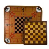 Wooden Double-Sided Carrom Board & Chess Set