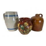 Stoneware & Redware Pottery Vessels Group