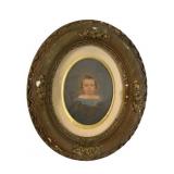 Victorian Era Child Portrait with Ornate Oval