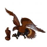 Intarsia Wood Eagle & Carved Wooden Eagle