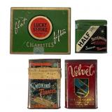 4 Vintage Tobacco Tins Assorted Brands