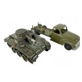 Hubley Army Truck & Gama Tin Tank Toys